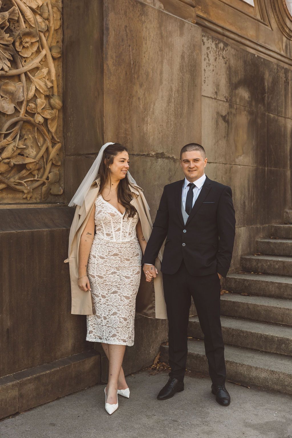 couple laughing with each other during their photoshoot
