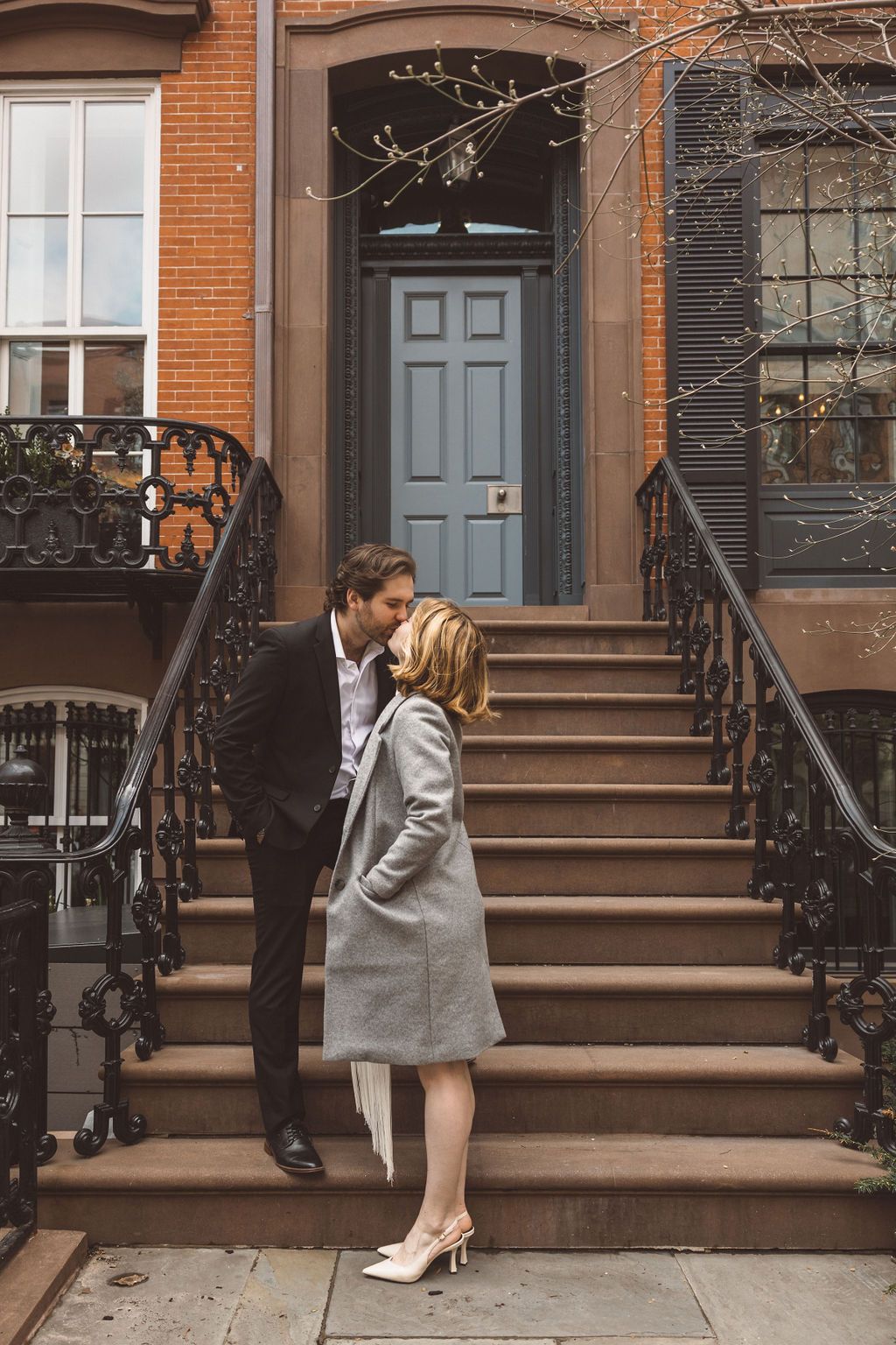 couple kissing during their session