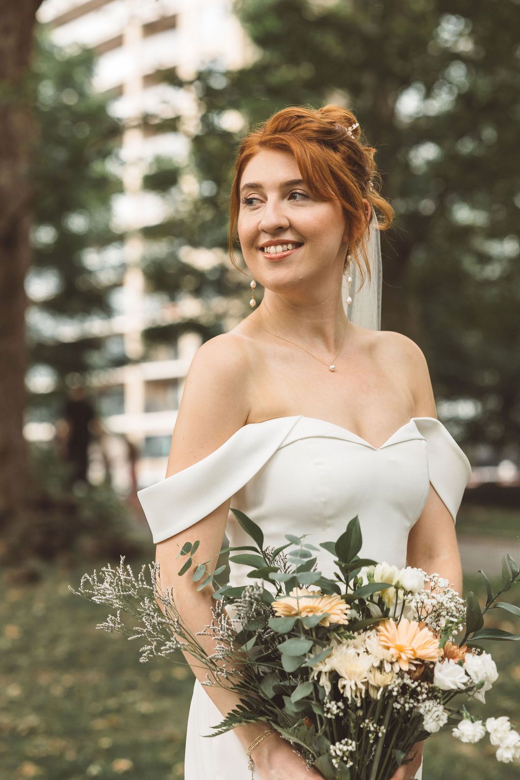 cute picture of the bride at her dream NYC elopement