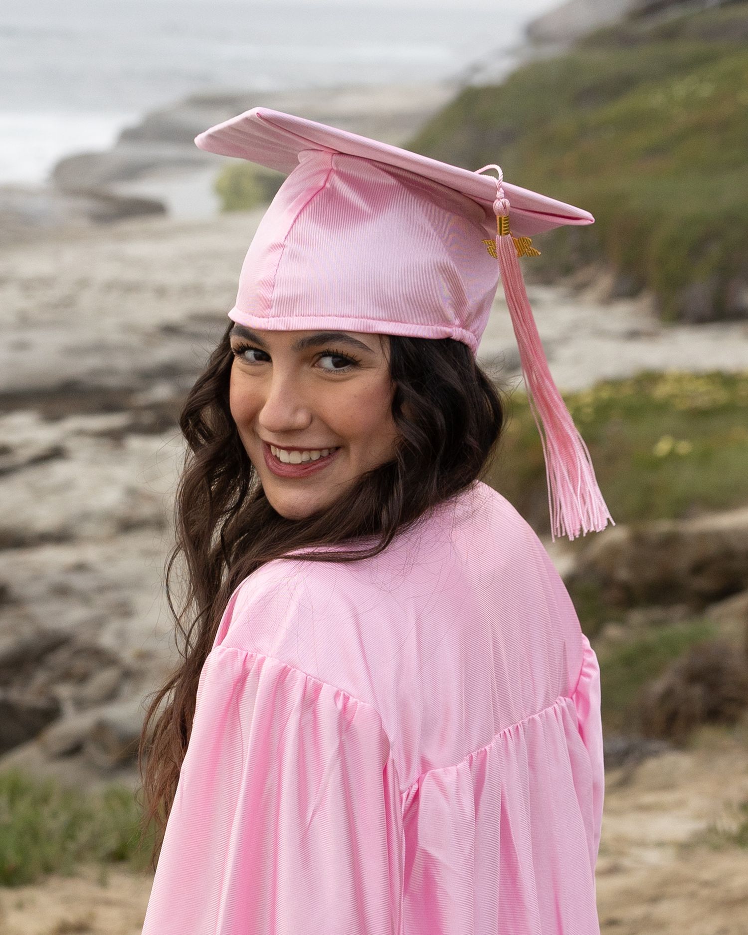 wind and sea beach senior portrait
