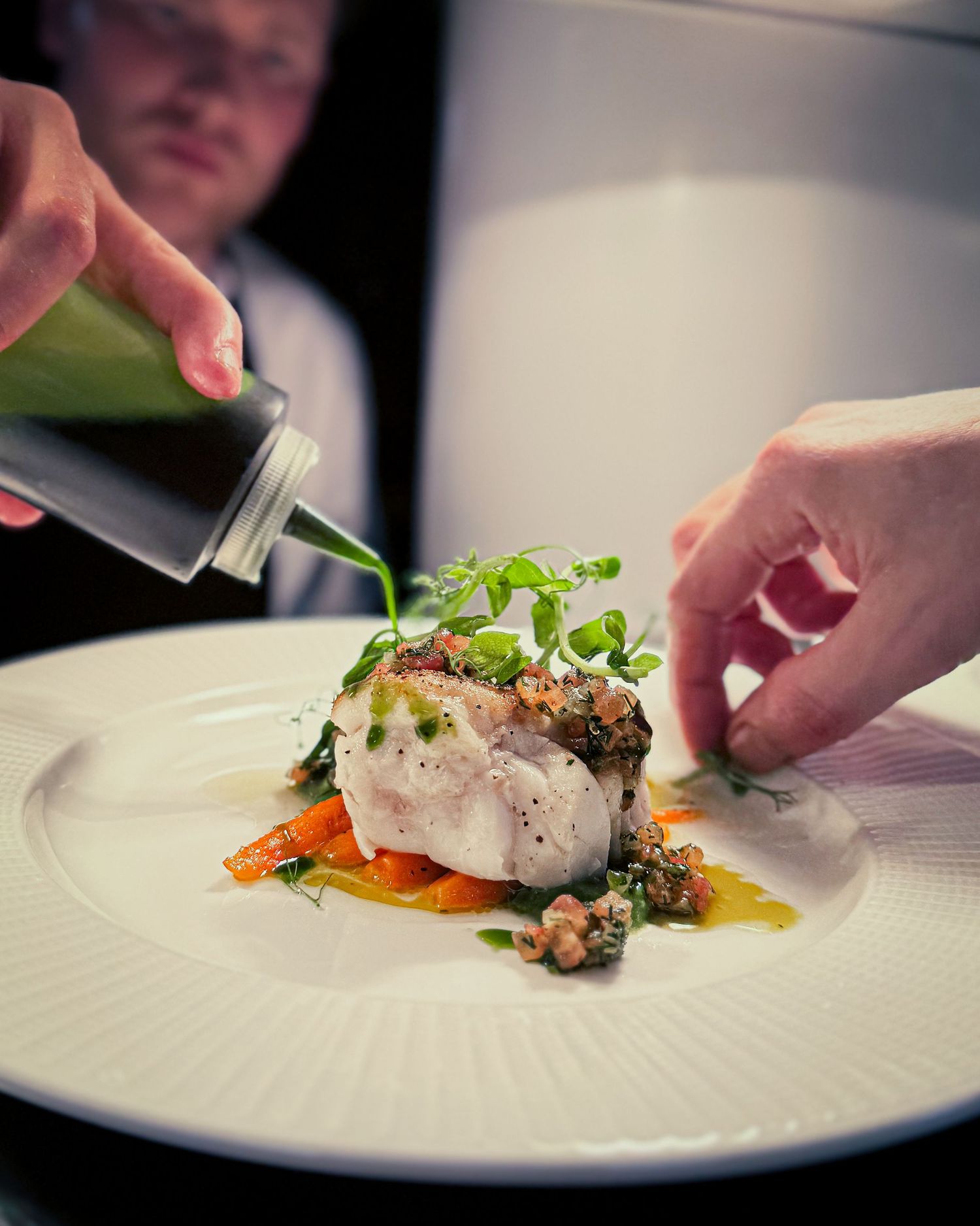 event photography in London – chef plating dish
