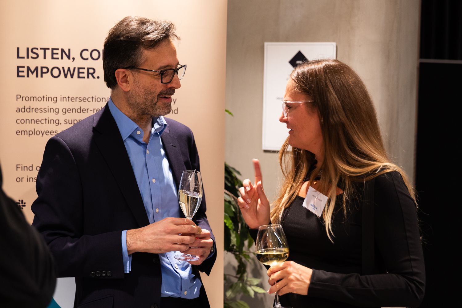 event photography in London – candid moments during corporate celebration