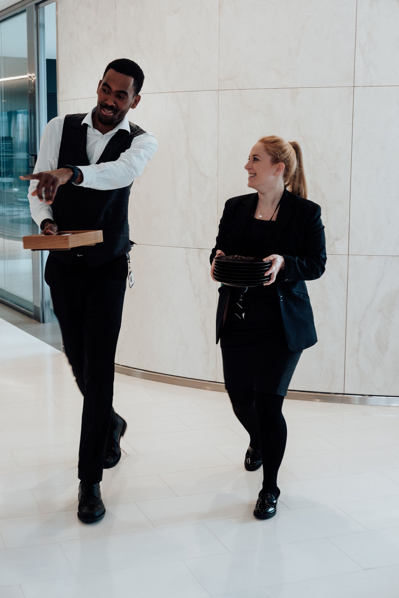 hospitality environment photography in London – team interaction behind the scenes