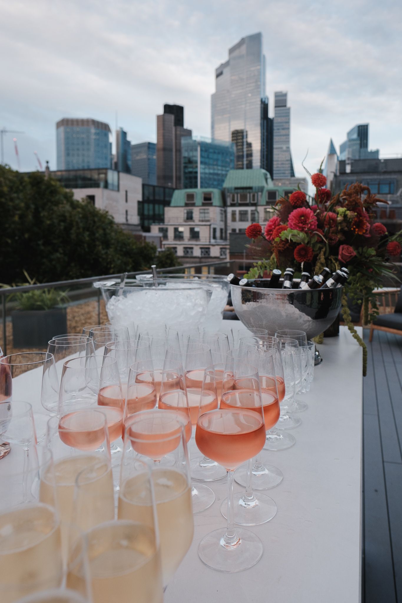 hospitality event photography in London – drinks service during evening reception