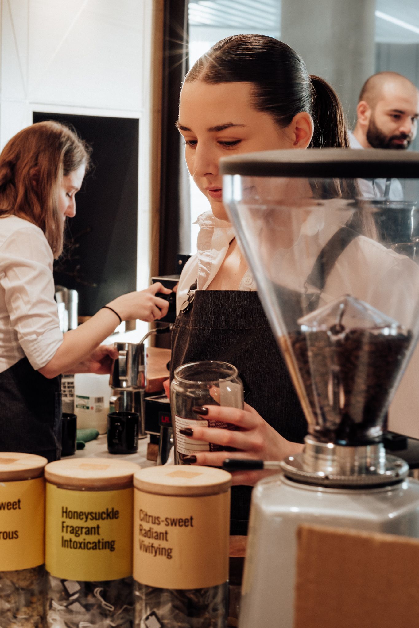 personal branding photography in London – creative barista portrait in coffee shop