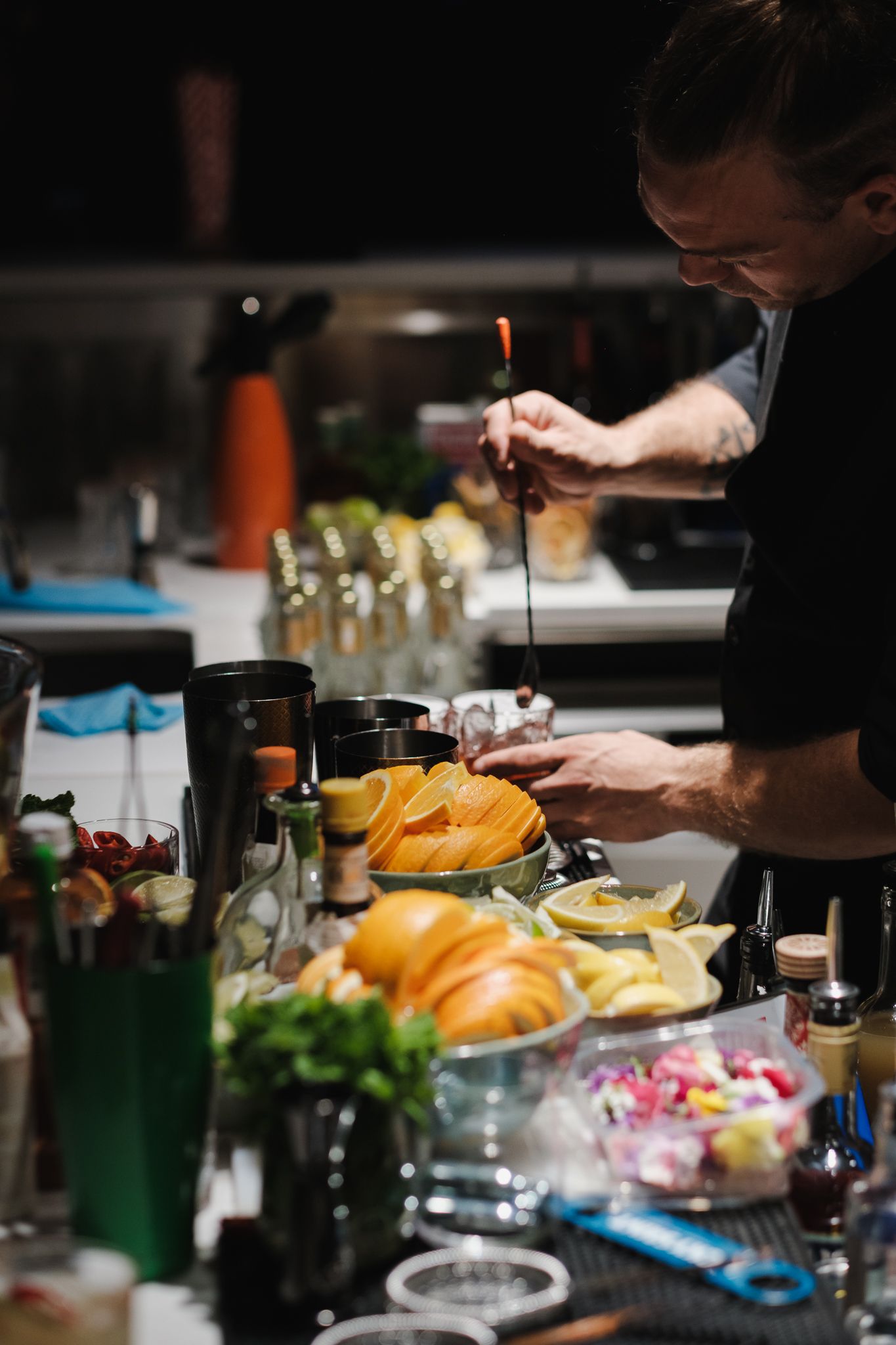 brand story photography in London – cocktail preparation with fresh ingredients