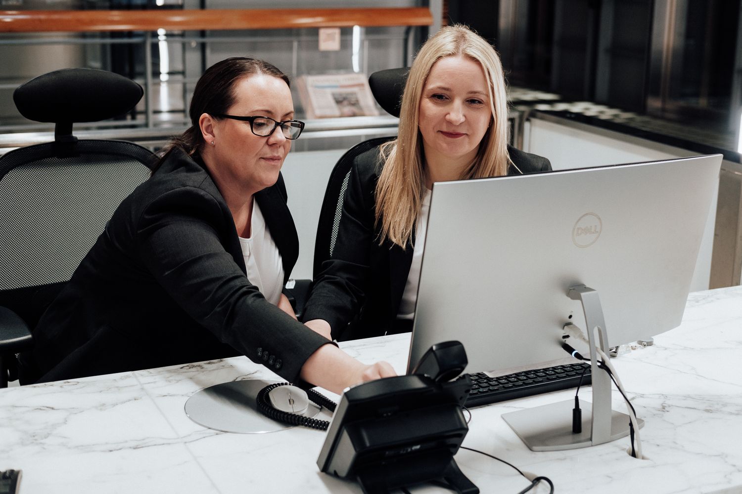 business branding photography in London – colleagues working together in modern office