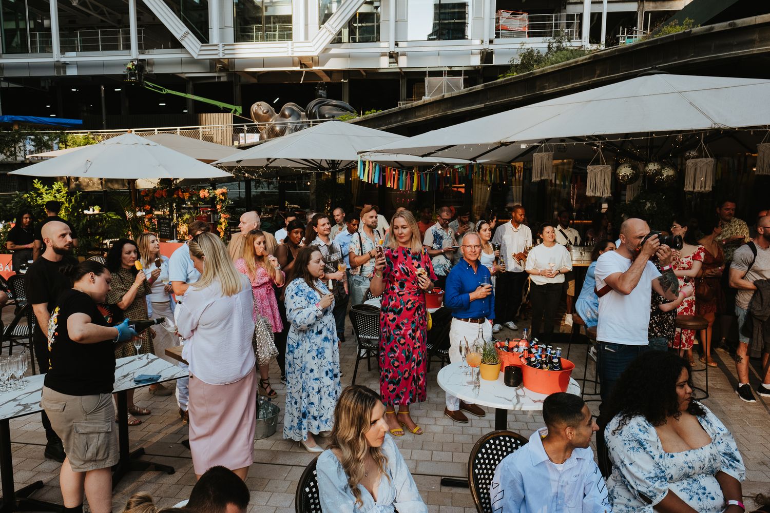 event photography in London – guests networking at summer  event