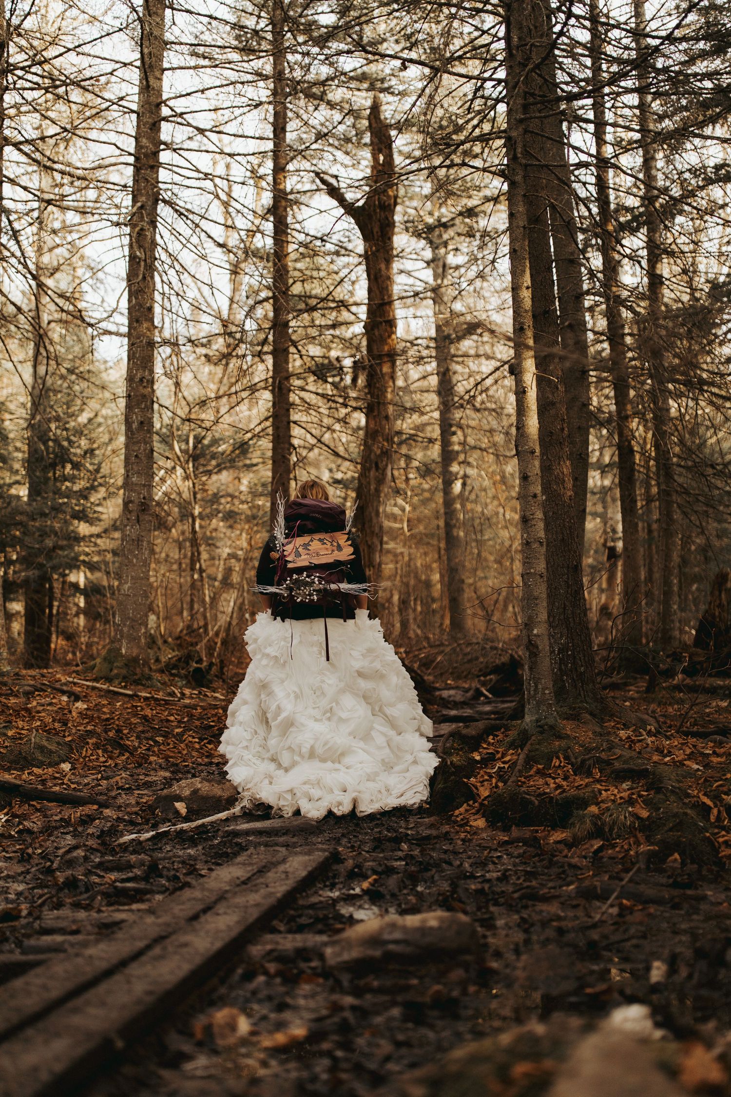 Jackie and Andy Brosonski elope on Mount Cardigan at Sunset