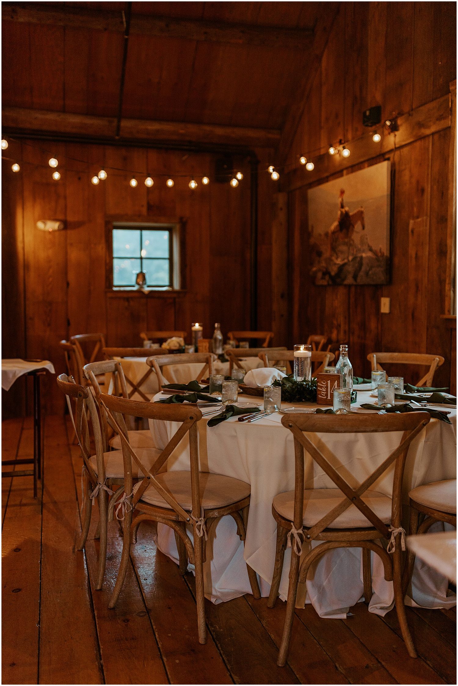 New Hampshire barn wedding reception