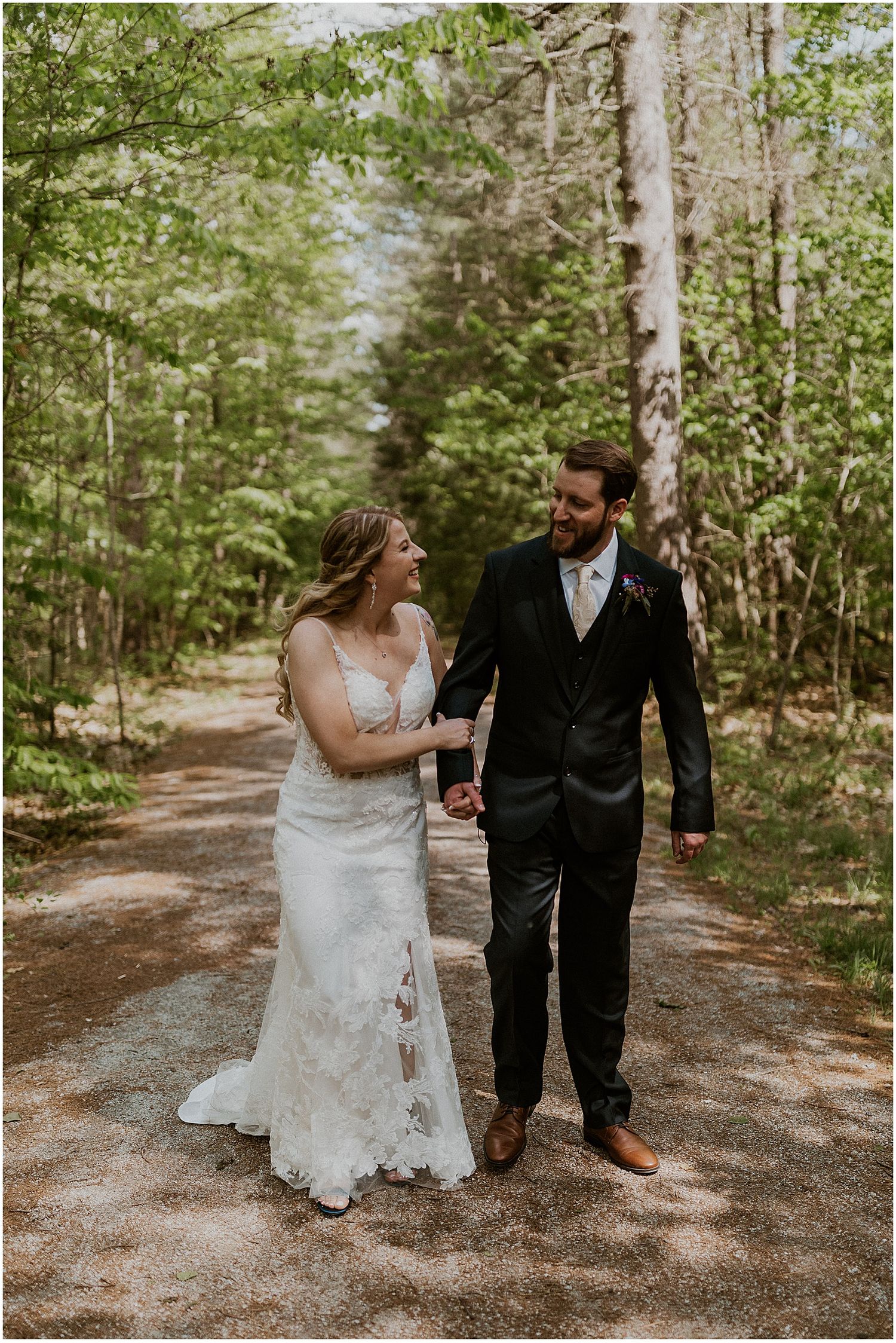 NH spring wedding first look - Robin Easler Photography