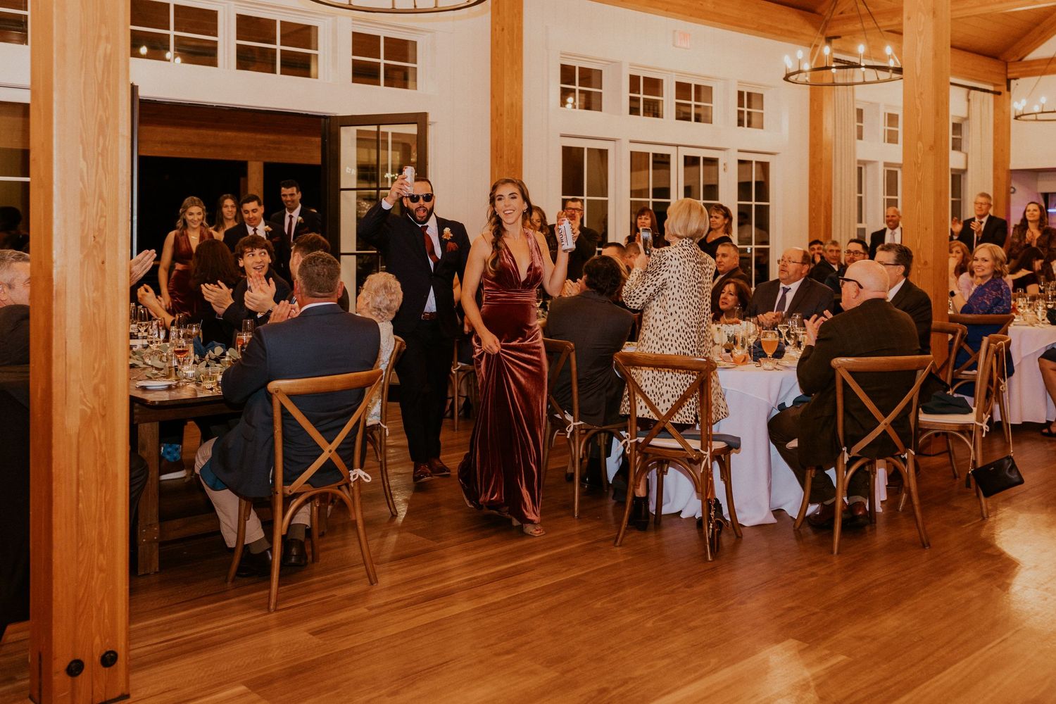 Reception inside the Lake House at Owl's Nest Resort in Thornton, New Hampshire.
