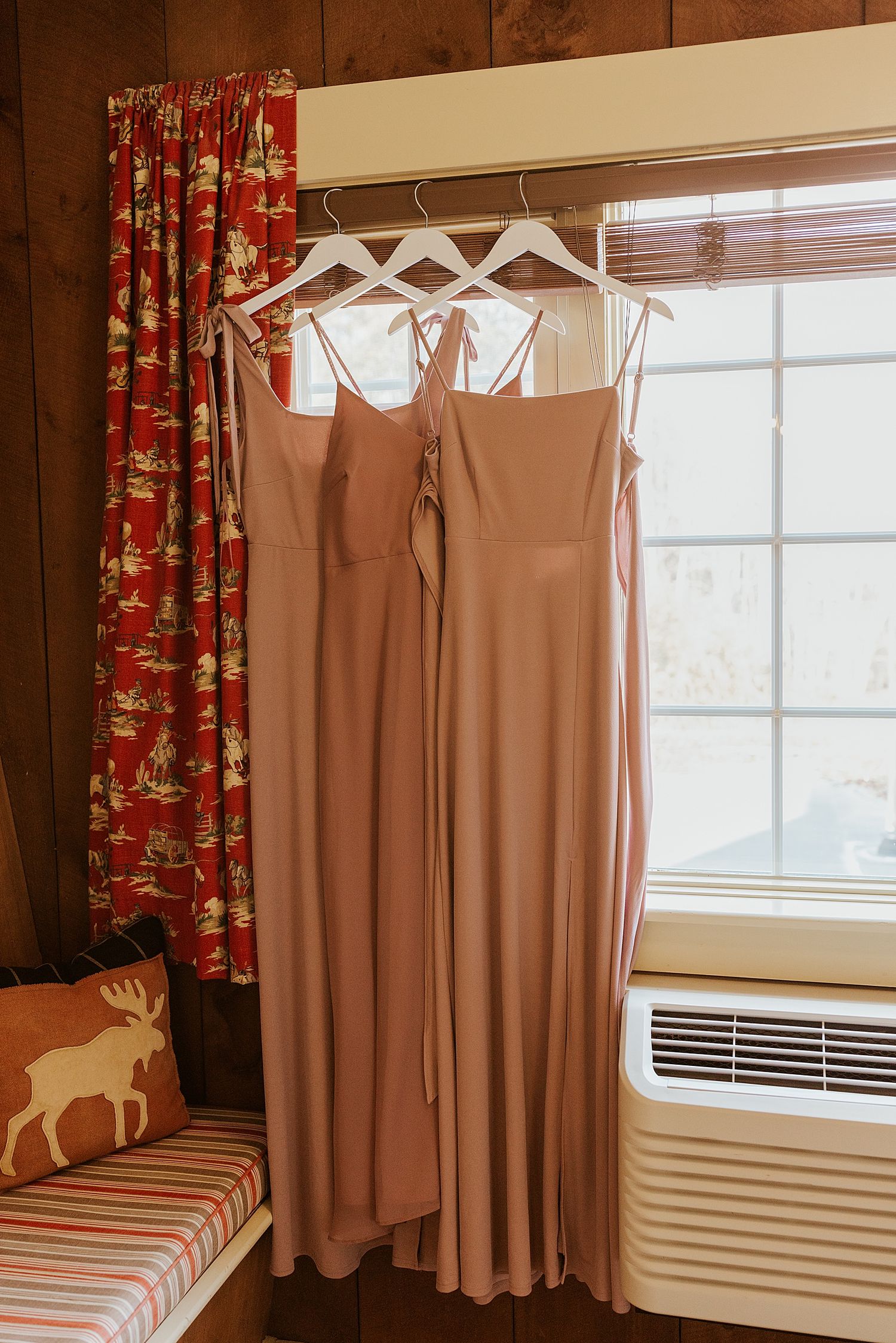 Bridesmaids' dresses, part of a wedding photo list for a New Hampshire wedding