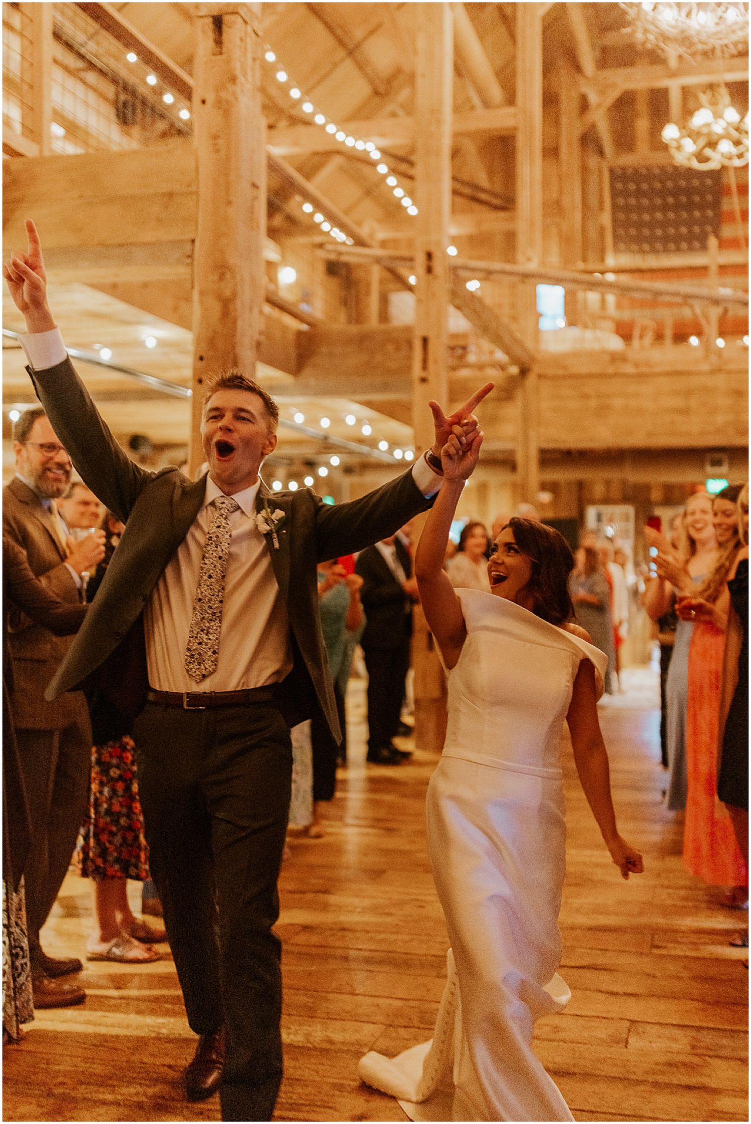 Bride and groom at their NH barn wedding
