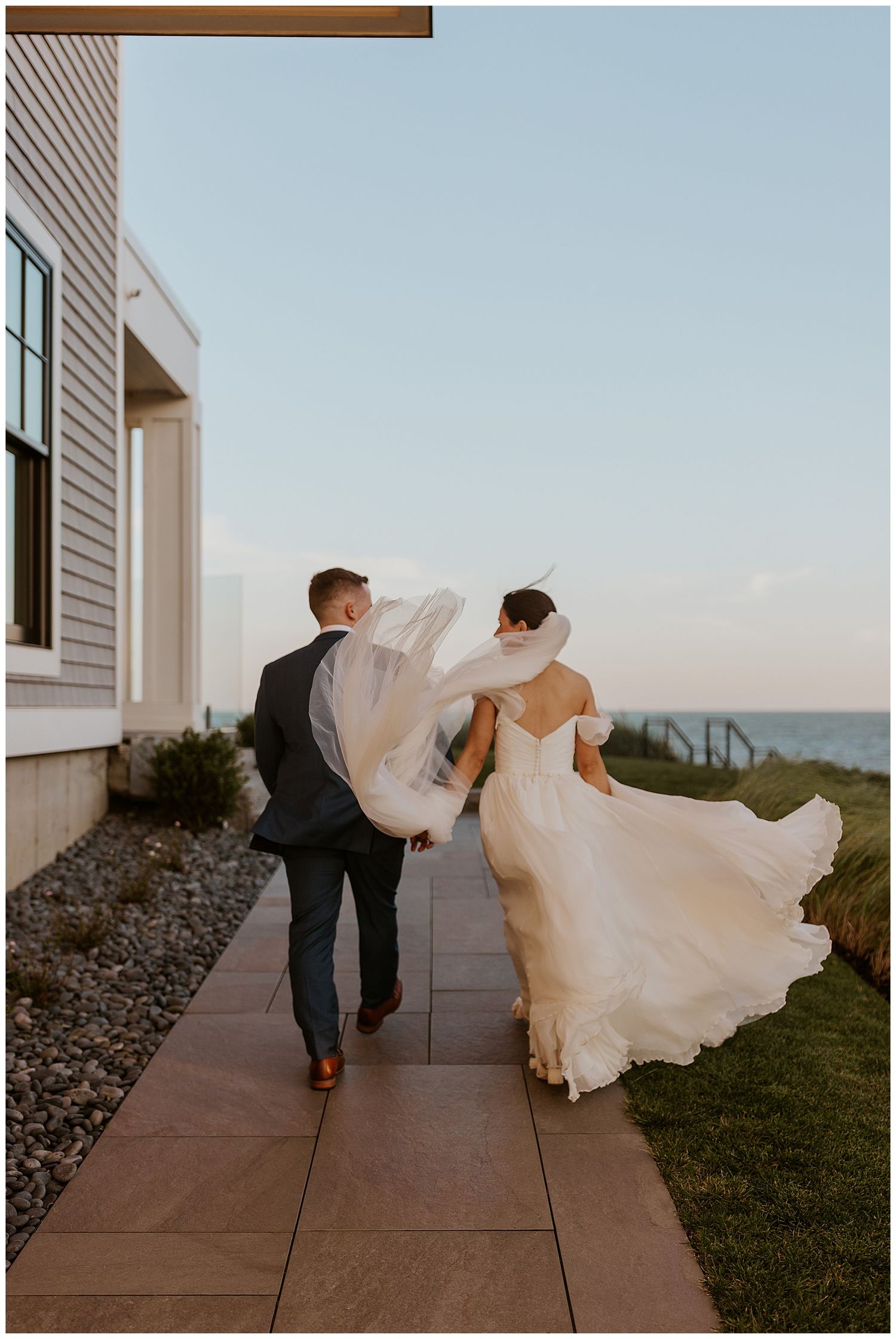 Cape Cod wedding bride and groom