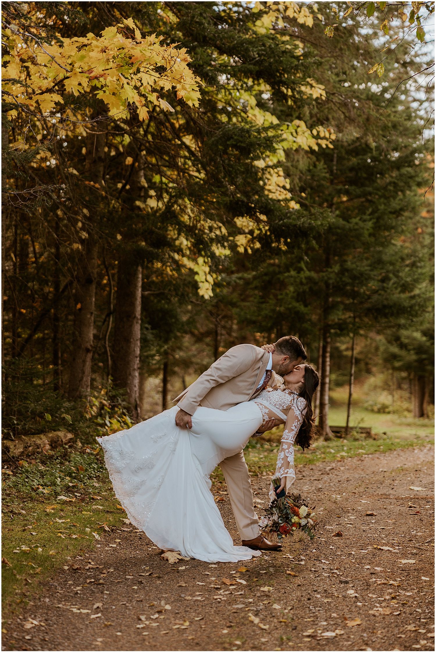 Couple at their fall NH wedding Robin Easler Photography