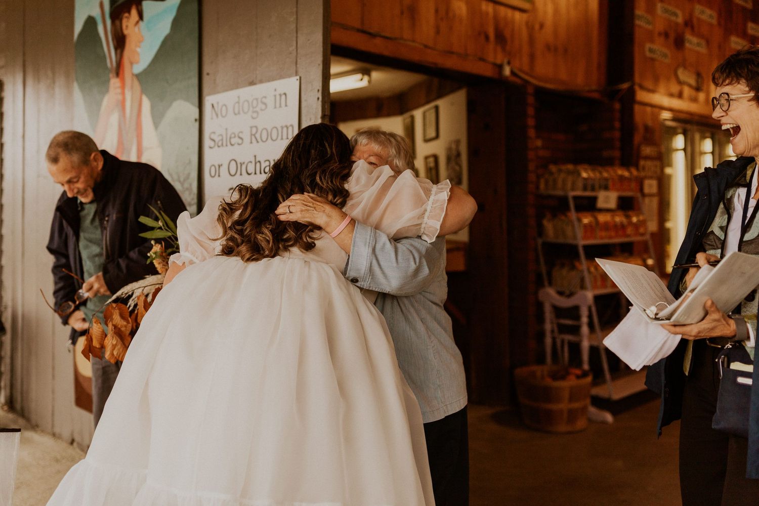 Terise hugging her grandmother after surprising her with the surprise elopement.