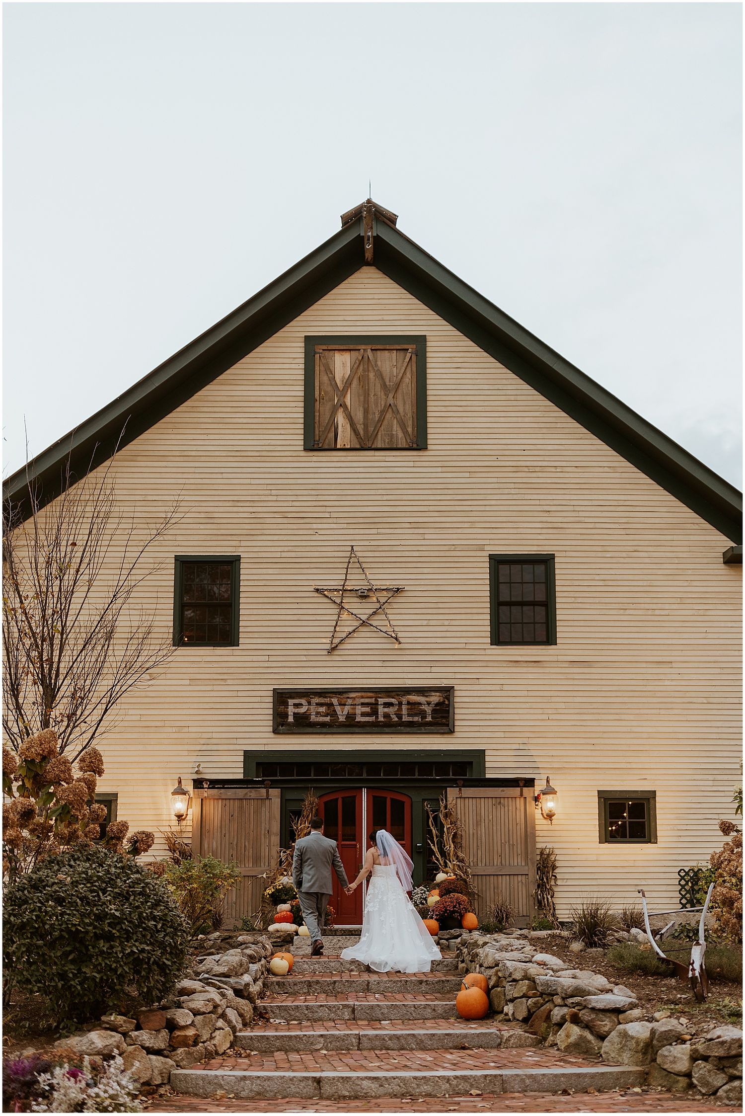 Couple at the Barn on the Pemi wedding in New Hampshire