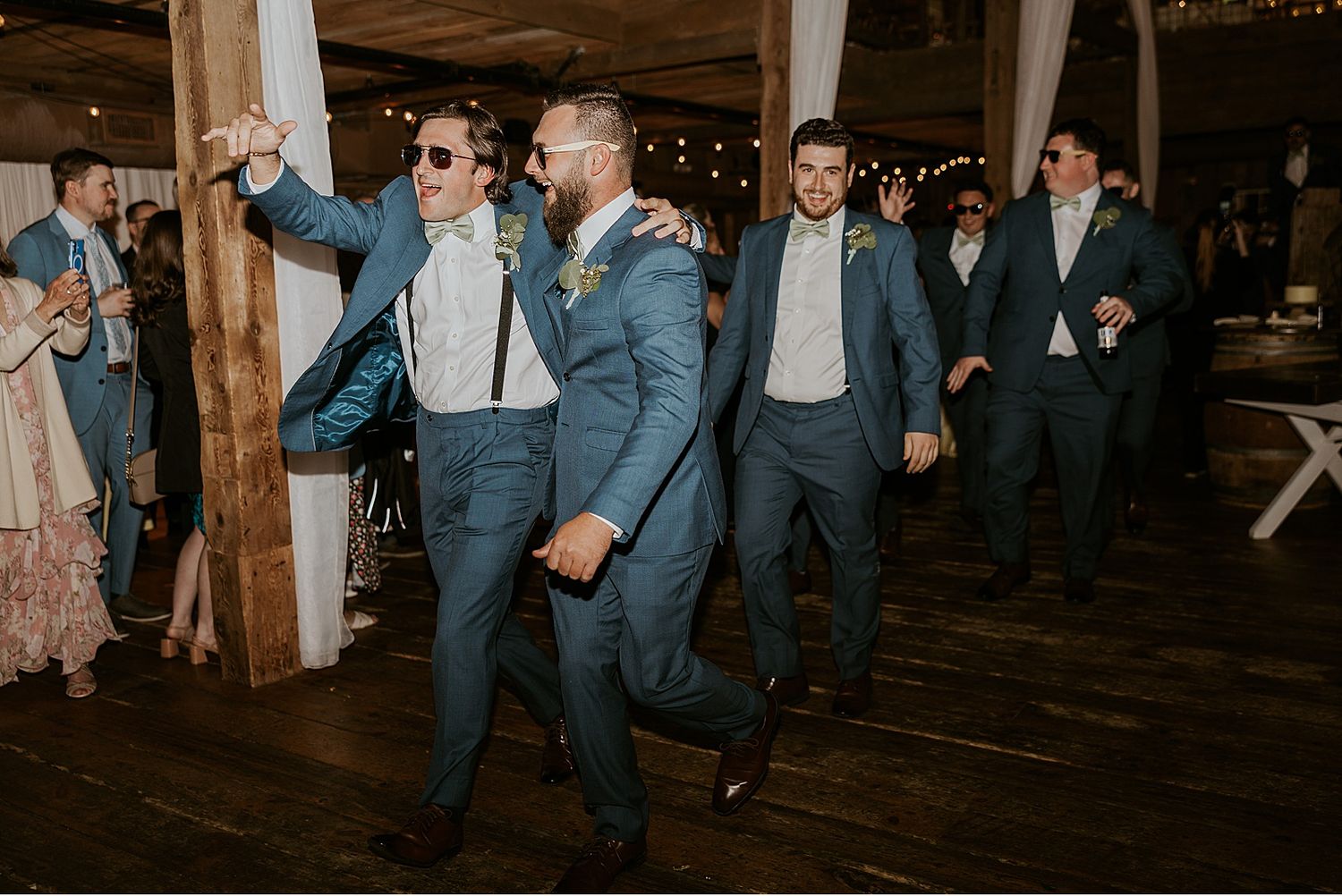Groomsmen on the dance floor at a NH wedding