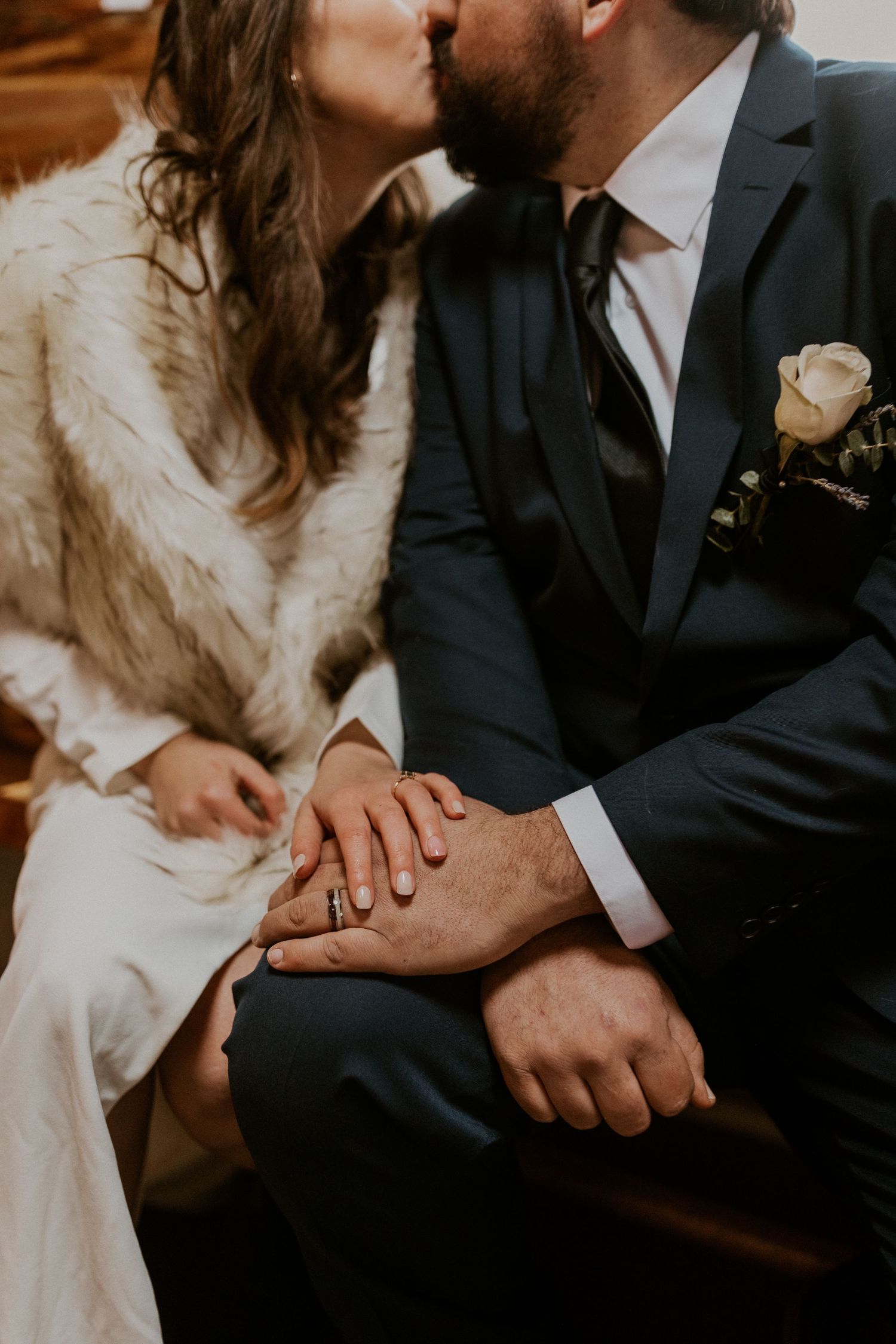 Couple after their White Mountains NH elopement