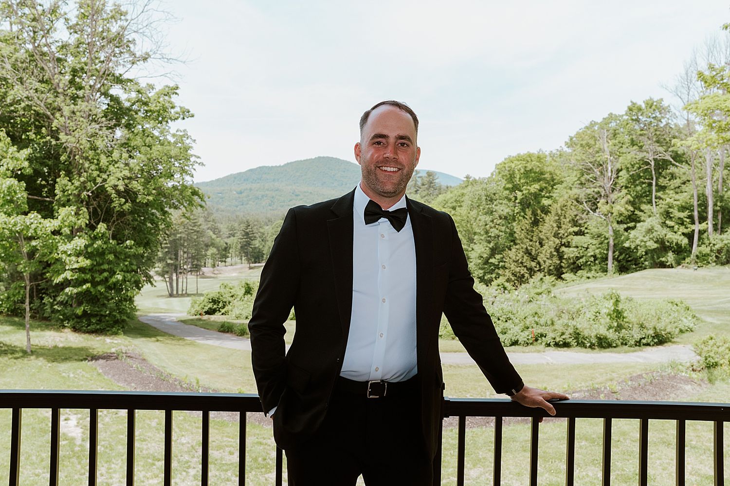 Groom getting ready for his Owl's Nest Resort wedding