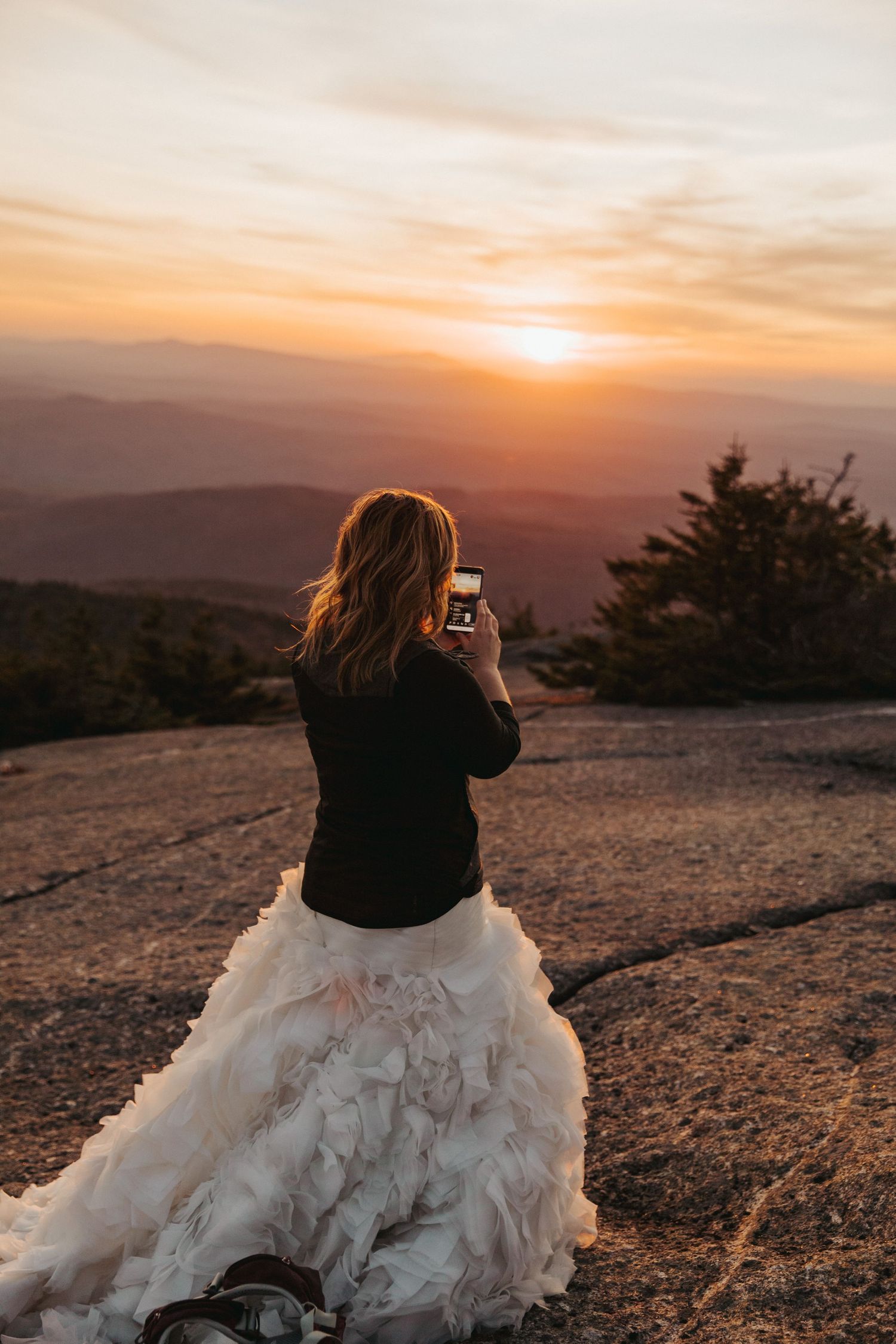 Jackie and Andy Brosonski on the mountain top after their elopement
