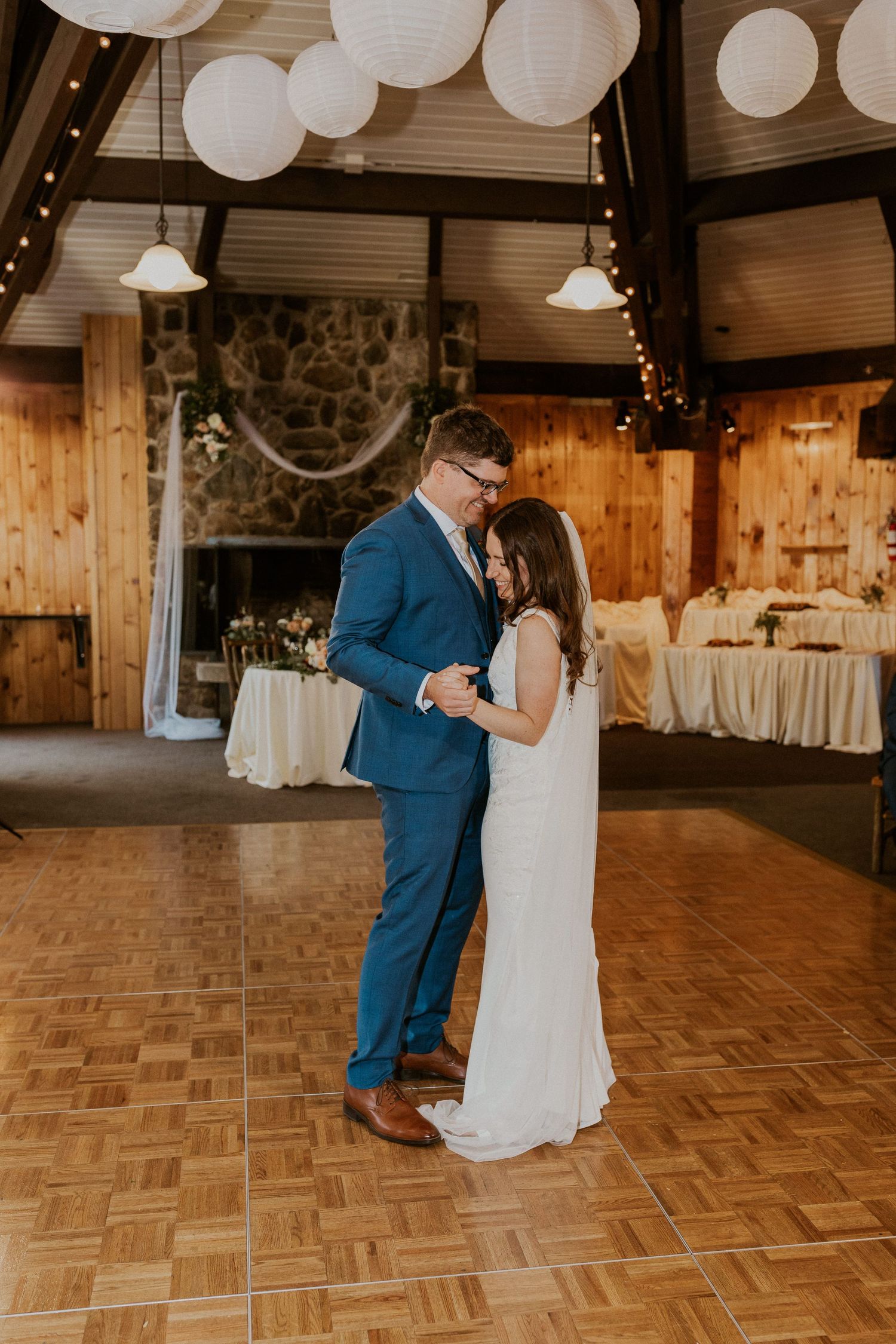 Wedding reception in the Octagon Lodge at Loon Mountain.