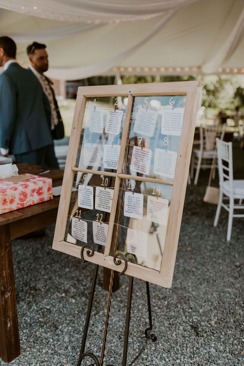 Rustic wedding seating chart NH wedding