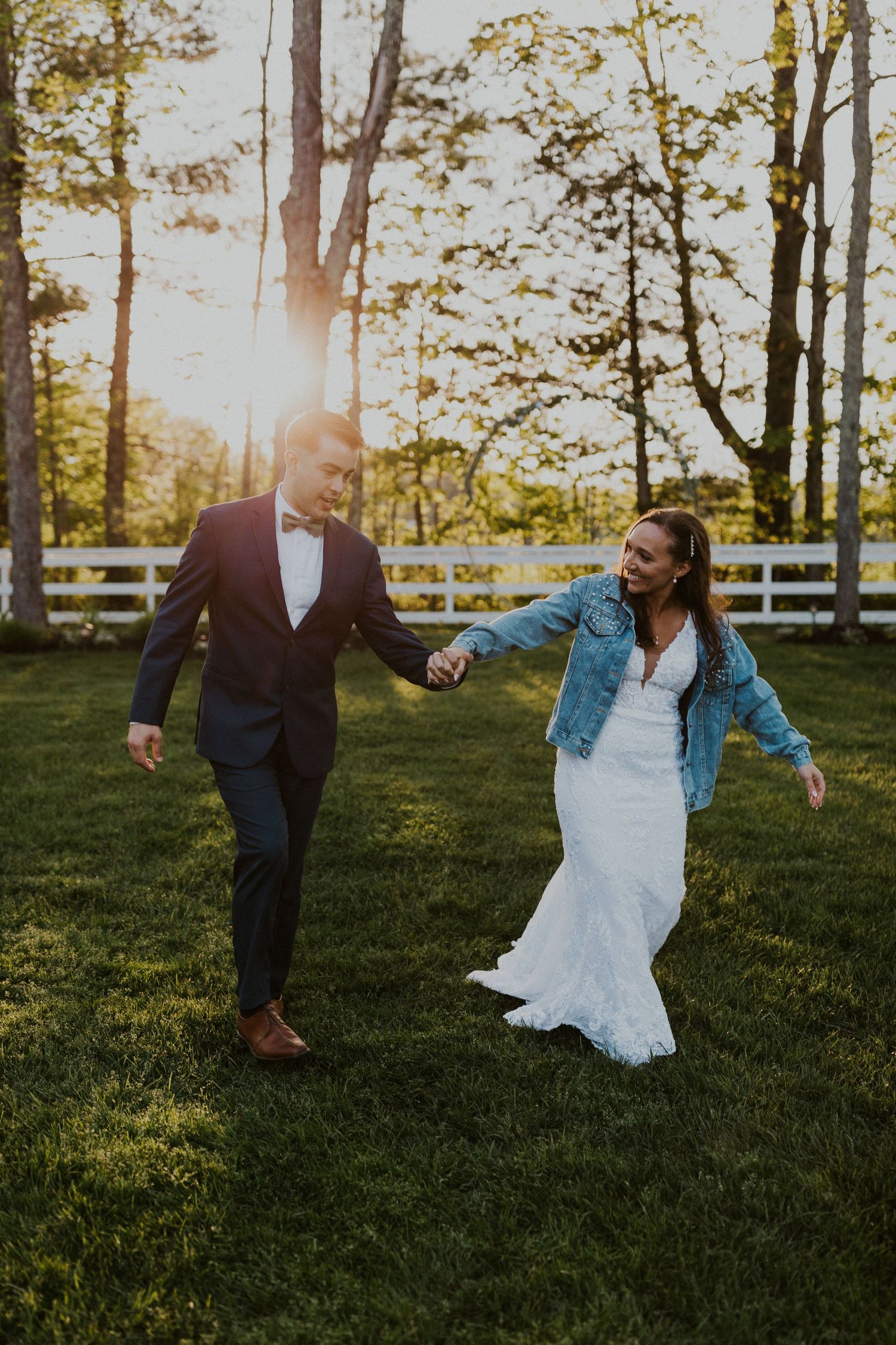 Chrissy and Mike during golden hour portraits at the Arabella Estate in Buxton Maine.