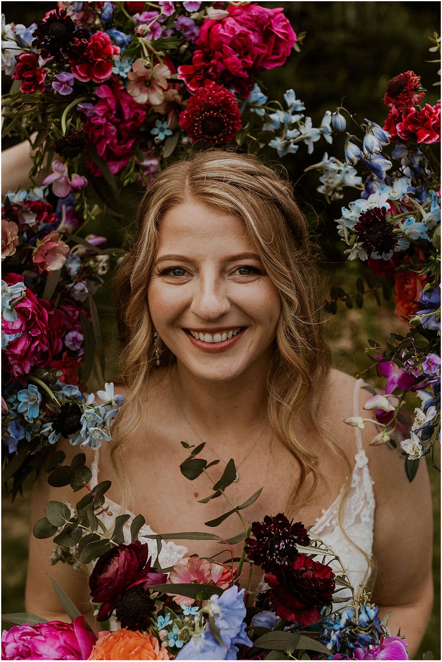 New Hampshire wedding jewel tone flowers