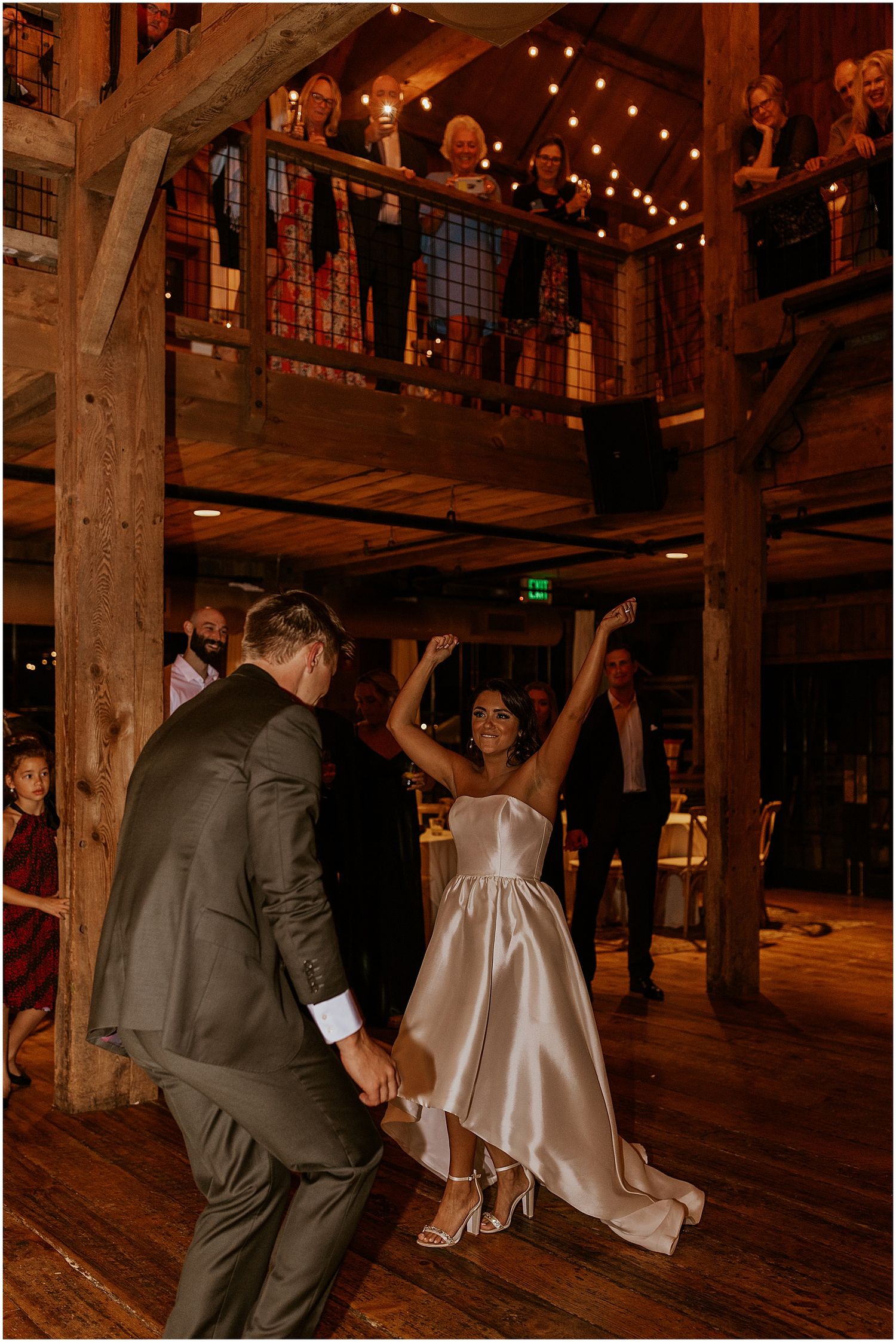 Reception at New Hampshire barn wedding