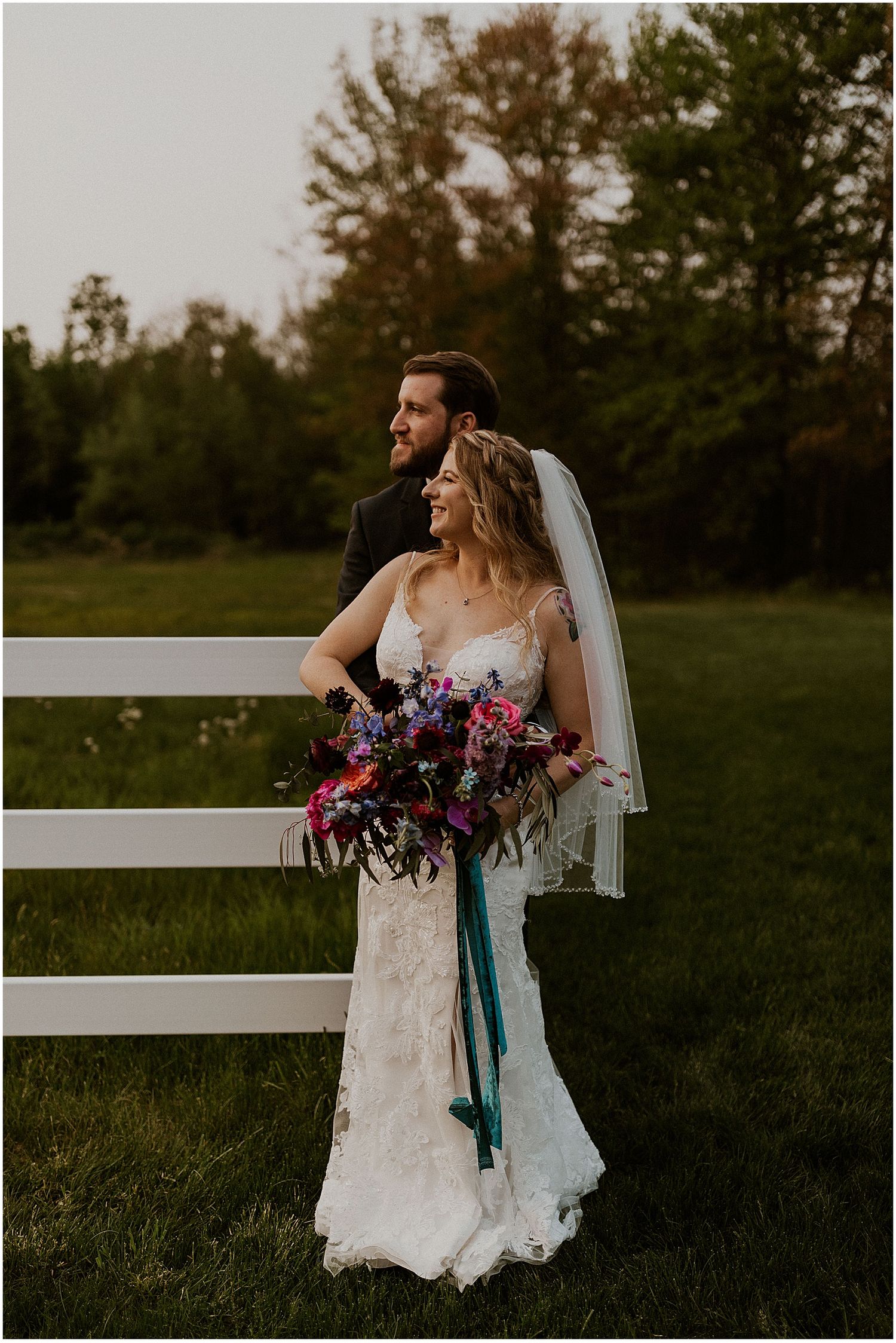 NH spring wedding - jewel tone bridal bouquet
