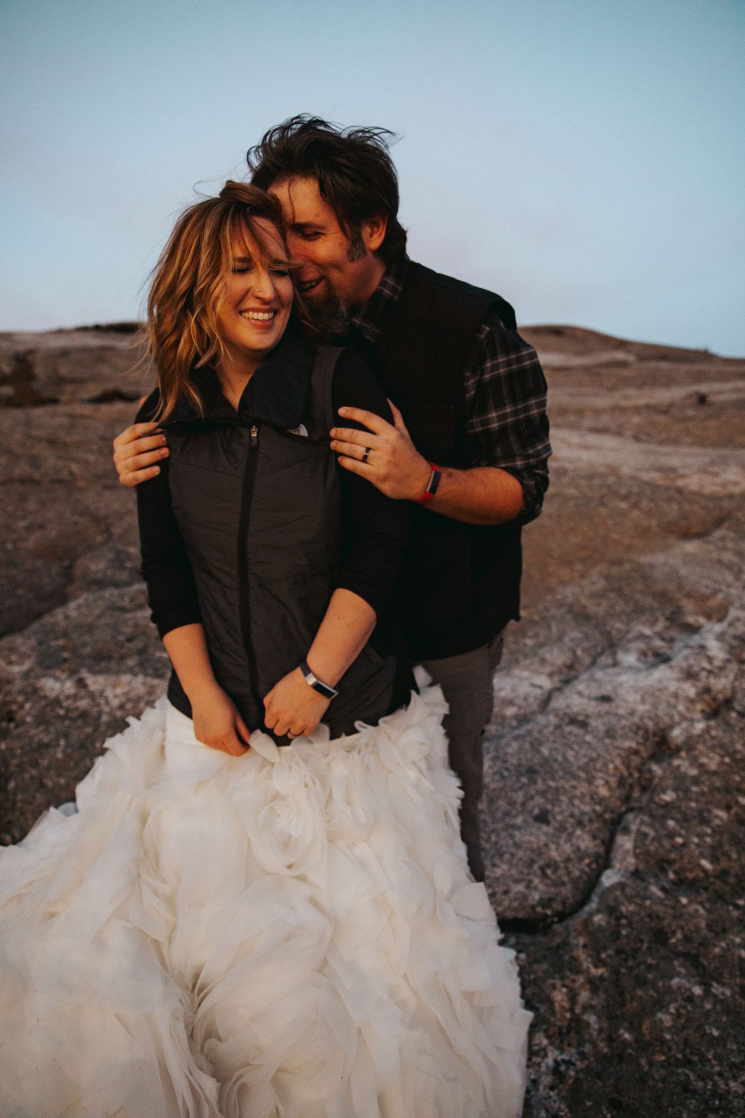 Jackie and Andy Brosonski on the mountain top after their elopement