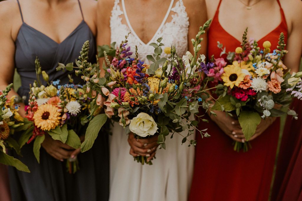 Wildflower bridal bouquets for NH wedding