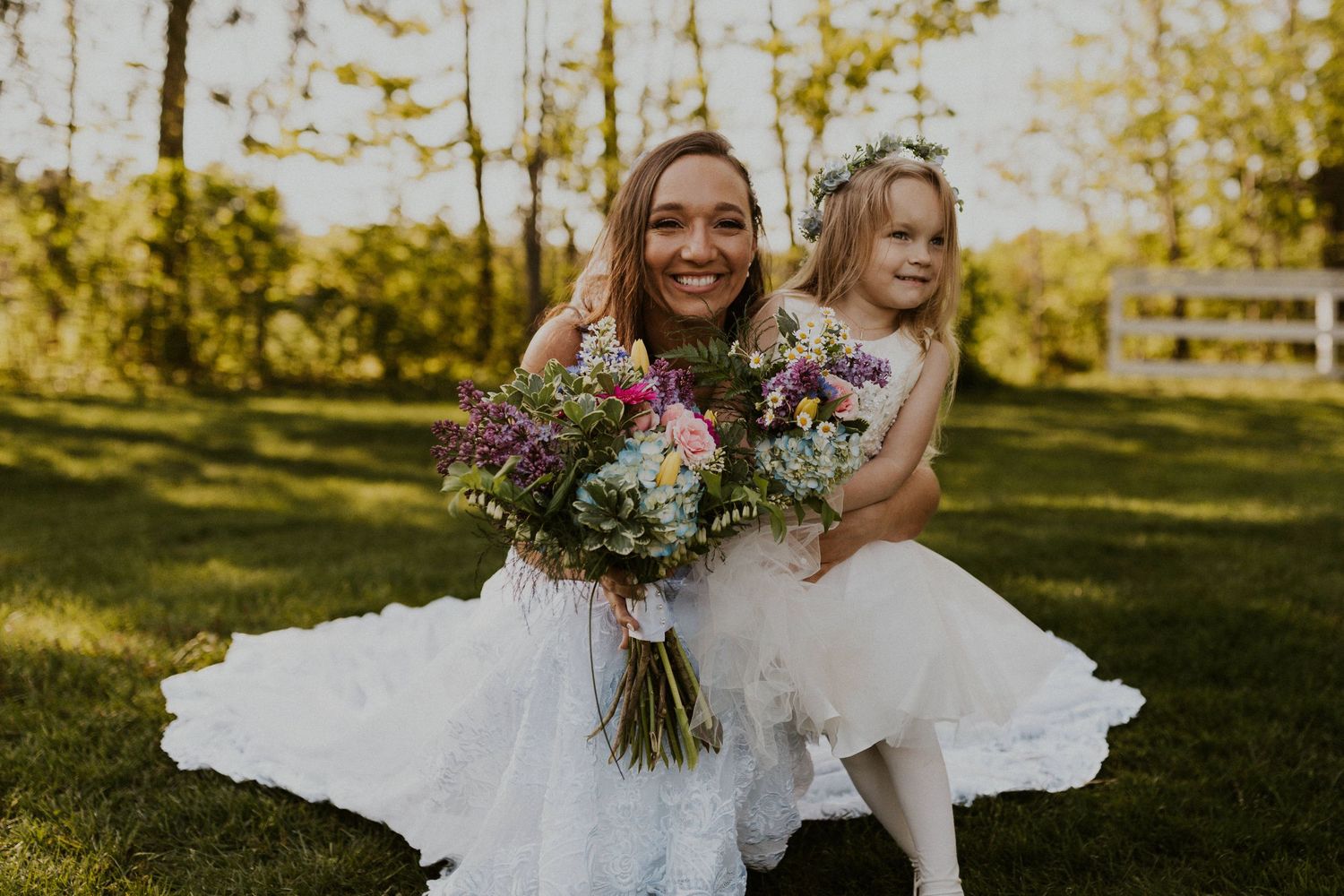 Chrissy and Lily, her flower girl.