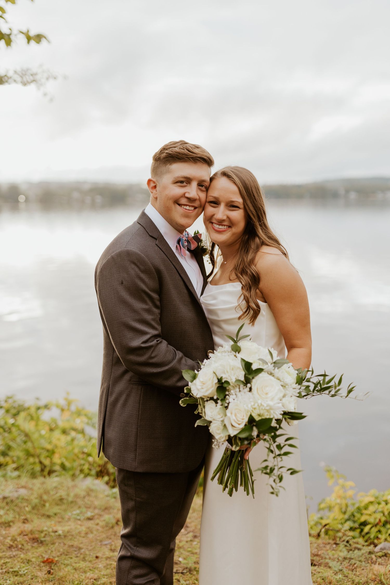 Bride and groom eloping in NH