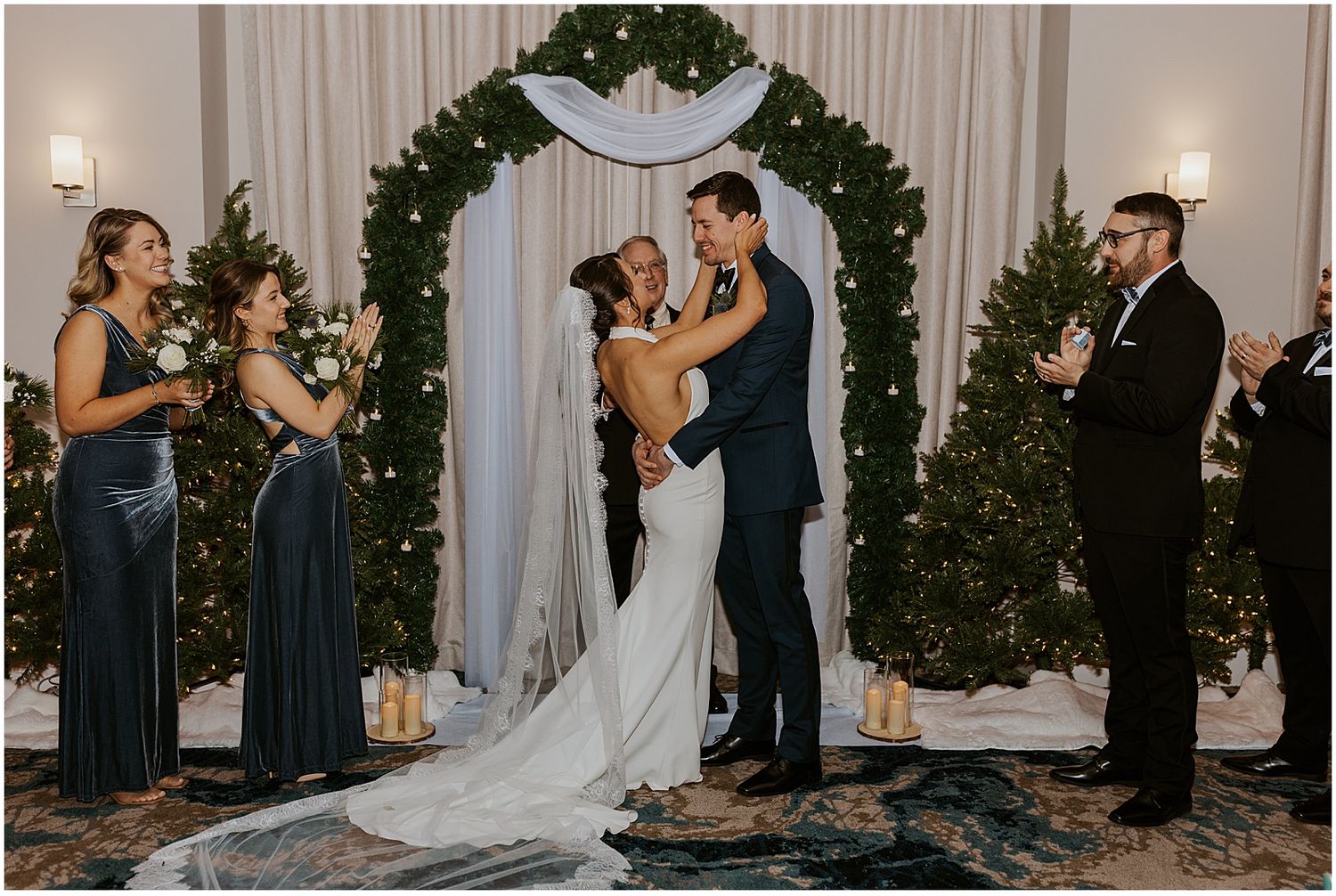 Bride and groom at their River Walk Resort wedding ceremony