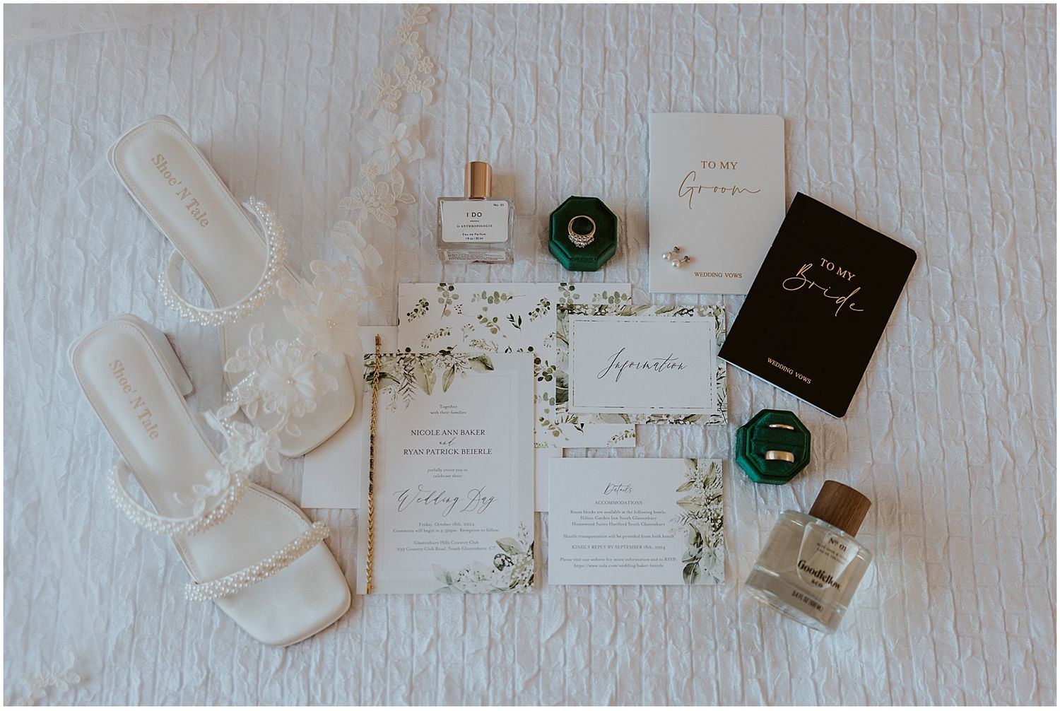 Bridal details for Glastonbury Hills Country Club wedding