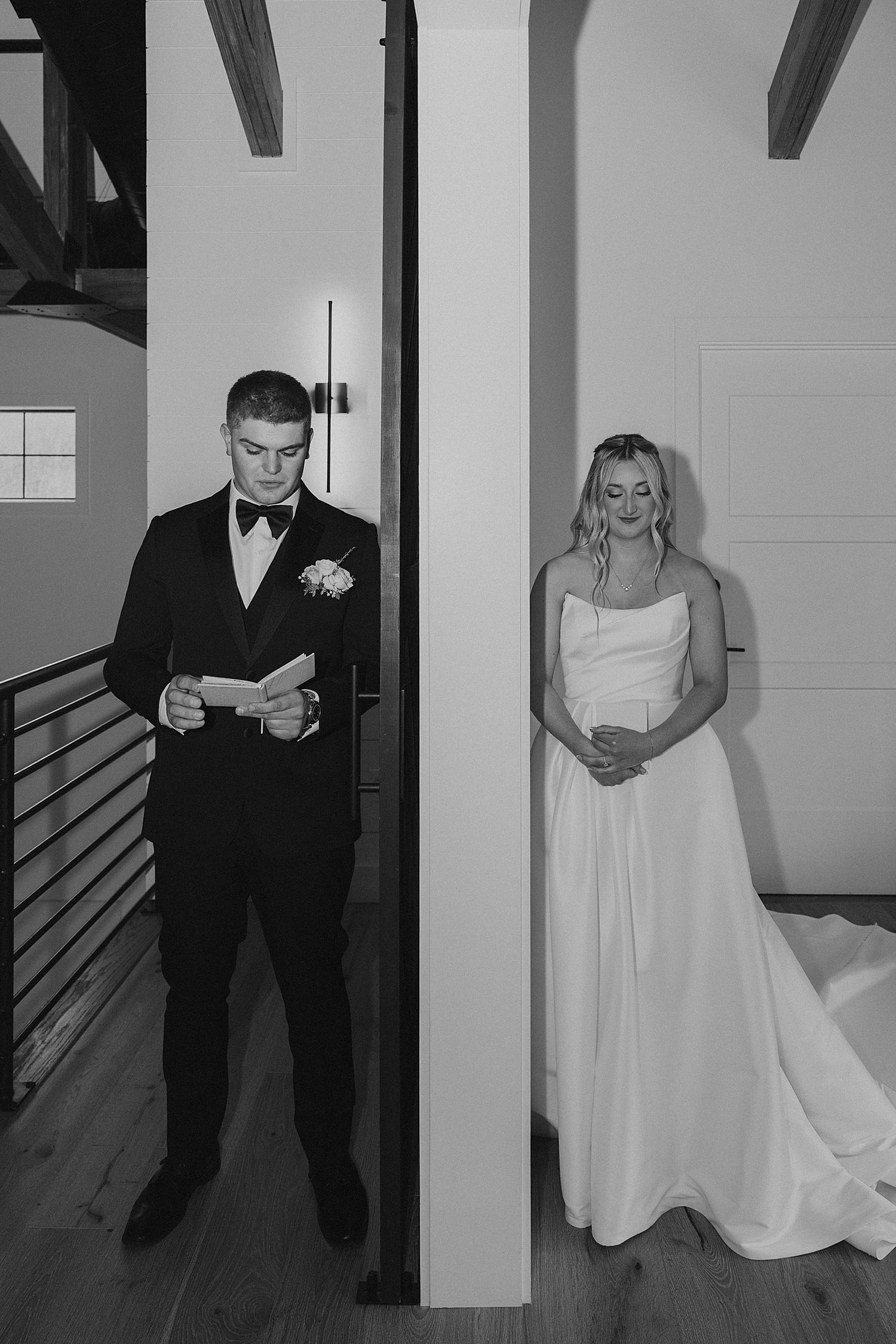Bride and groom exchanging private vows at their NH wedding at Hyla Brook Estate