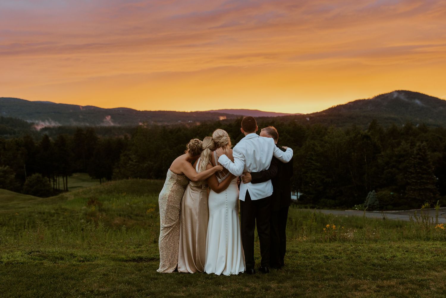 Sunset photos White Mountains wedding