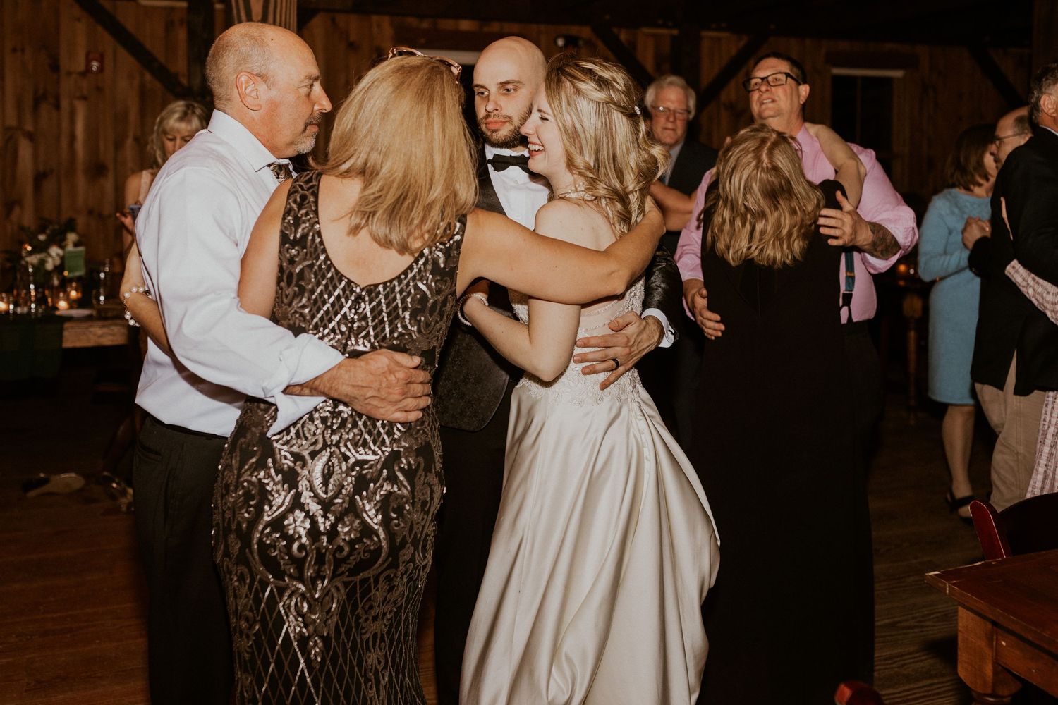 Deirdre and Brodie dancing with Brodie's parents.