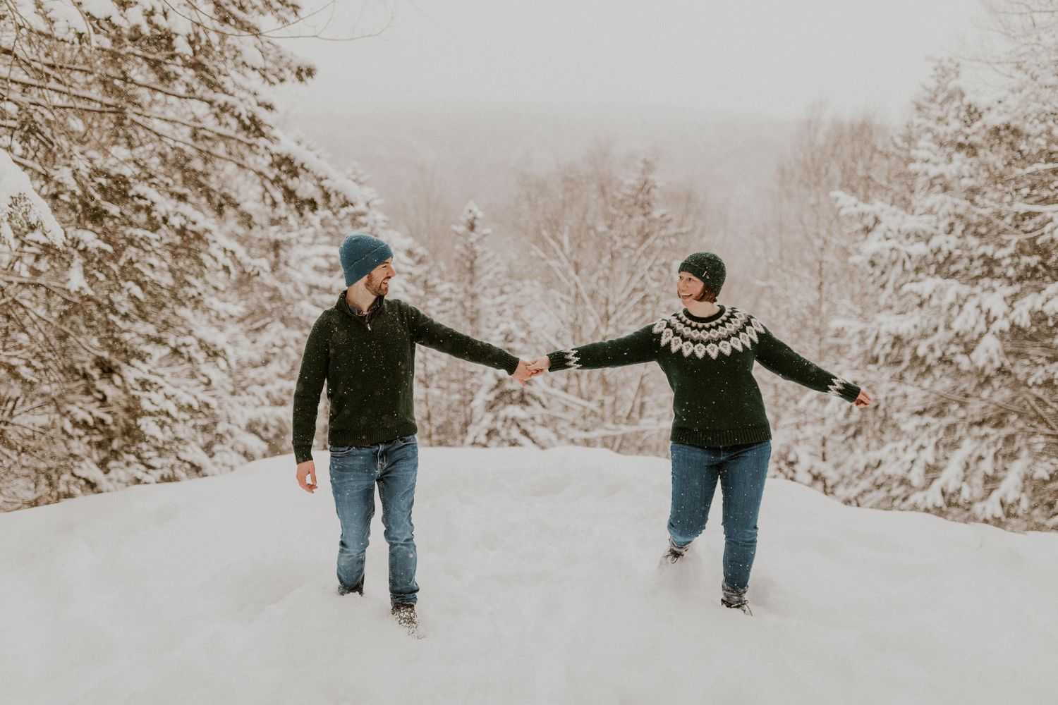Taylor and Ken snuggling up together in a White Mountain National Forest Shelter while hiking the Flume Gorge in NH.