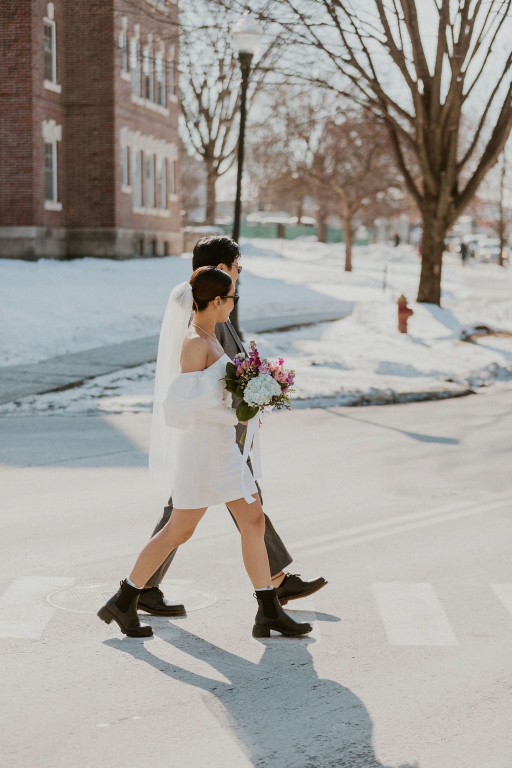 NH couple winter elopement