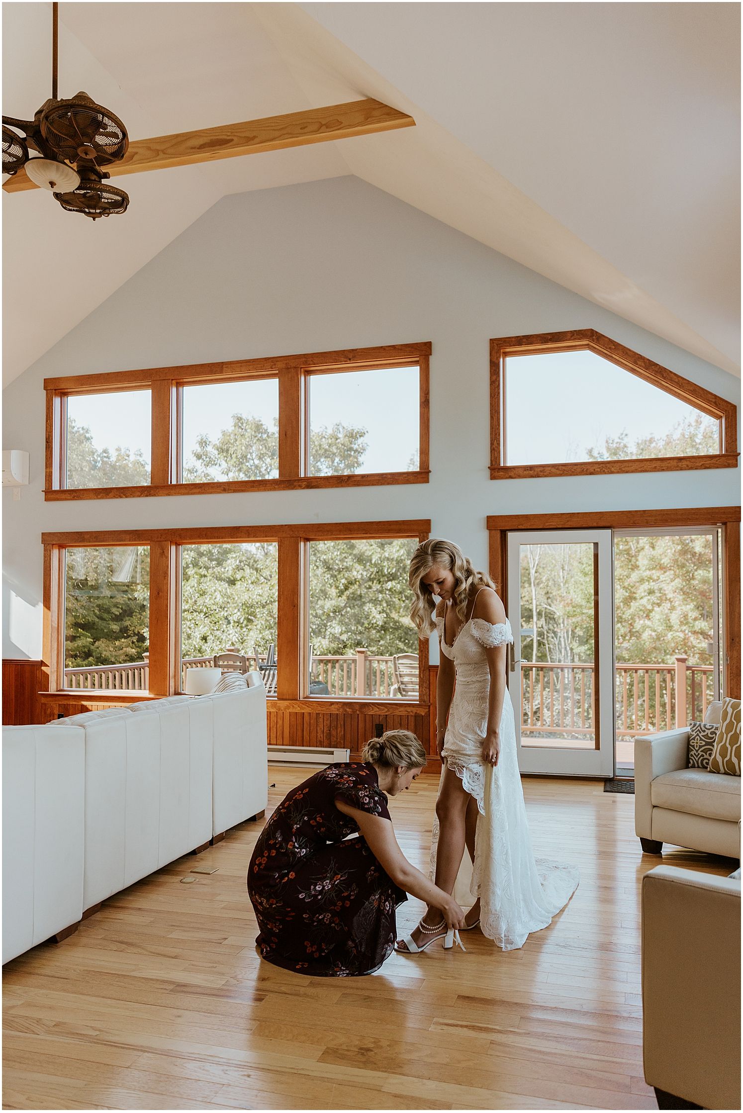 Bride getting ready in Gilford NH