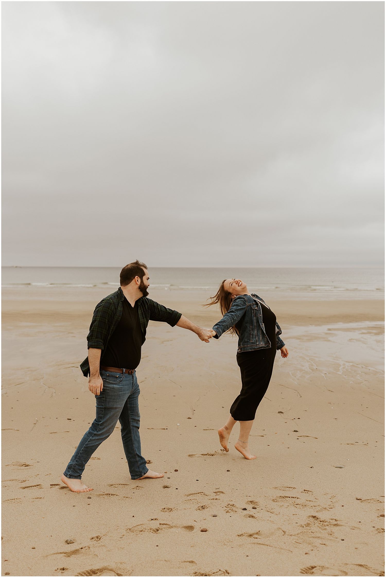Beach engagement photos in New England