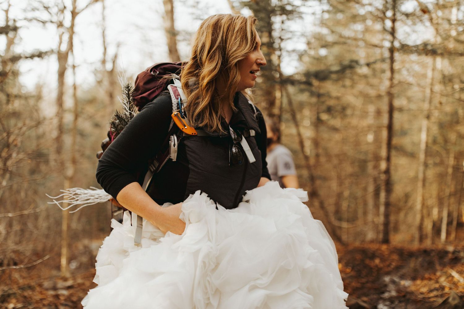 Jackie and Andy Brosonski elope on Mount Cardigan at Sunset