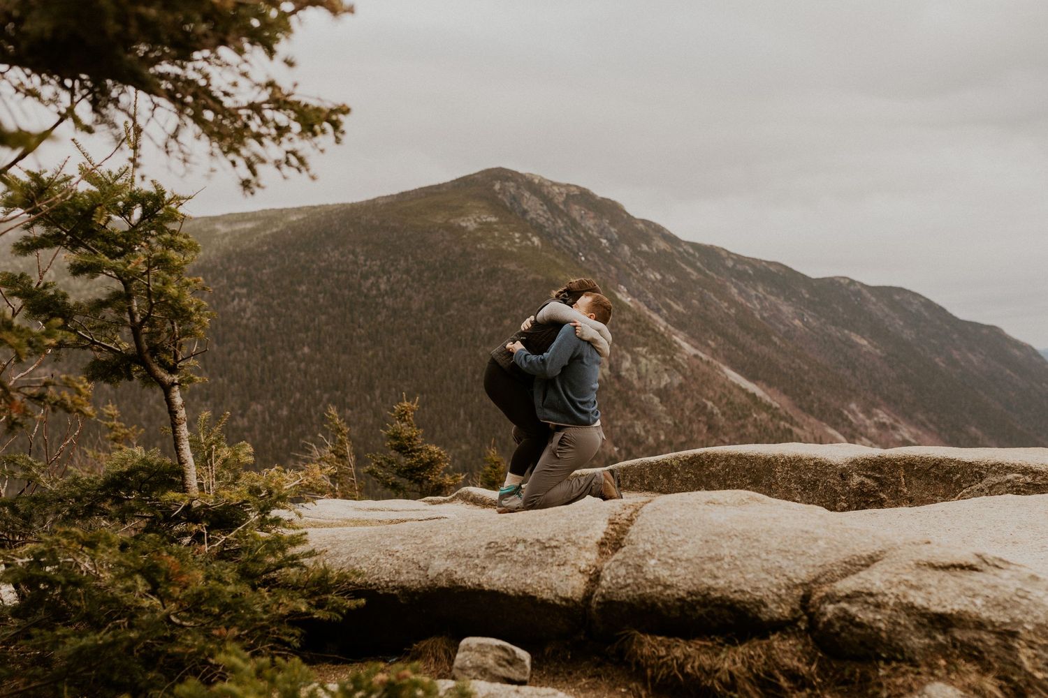 Proposal on the summit of Mount Willard in the White Mountains of New Hampshire.