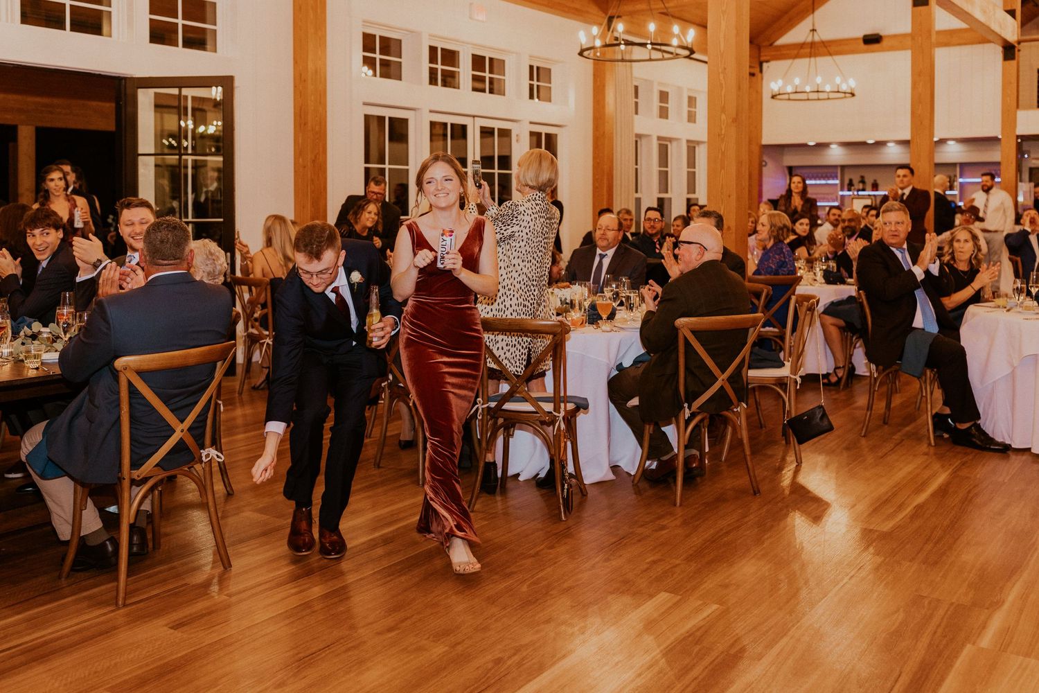 Reception inside the Lake House at Owl's Nest Resort in Thornton, New Hampshire.