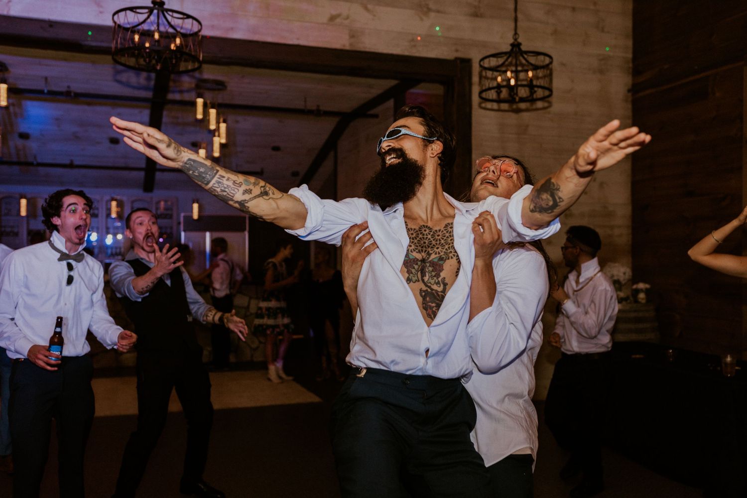 Dancing the night away with friends and family on the dance floor at the Arabella Estate in Buxton Maine.