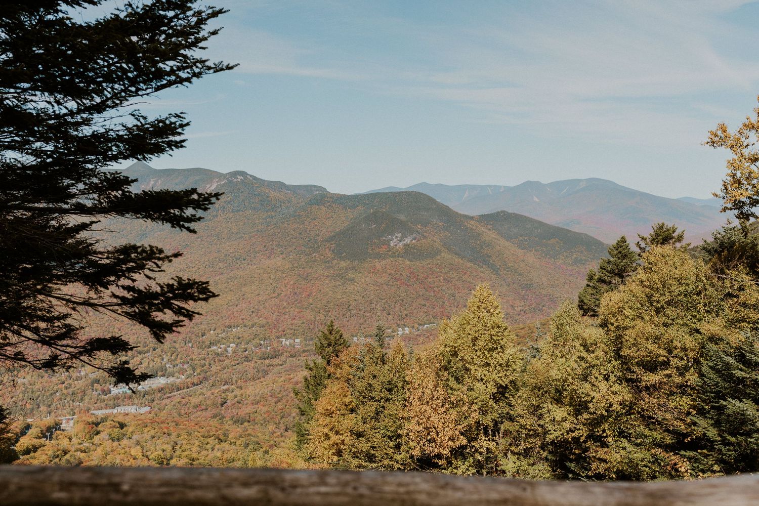 The view from the summit of Loon Mountain where the wedding ceremony took place.